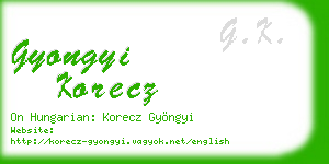 gyongyi korecz business card
