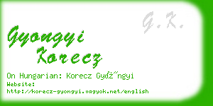 gyongyi korecz business card